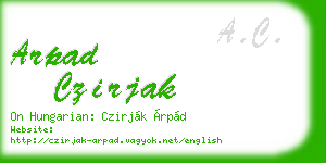 arpad czirjak business card