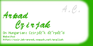 arpad czirjak business card